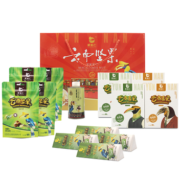节庆礼盒（80g果仁×4）+（牛扎糖×4）+（258ml坚果油×2）+（168g开口笑×4）