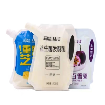 欧亚牛奶大理牧场低温果粒酸奶草莓黄桃蓝莓白桃果粒243g*12瓶